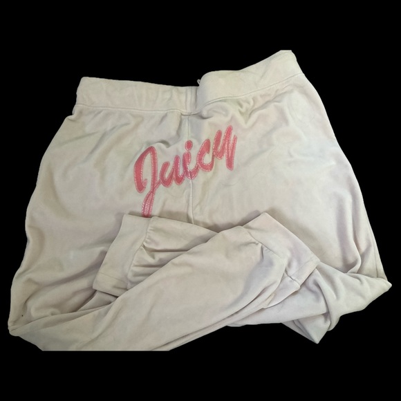 Juicy Couture Pants - “JUICY COUTURE” Vintage Light Pink Velvet Sweatpants with Glittery Juicy Logo